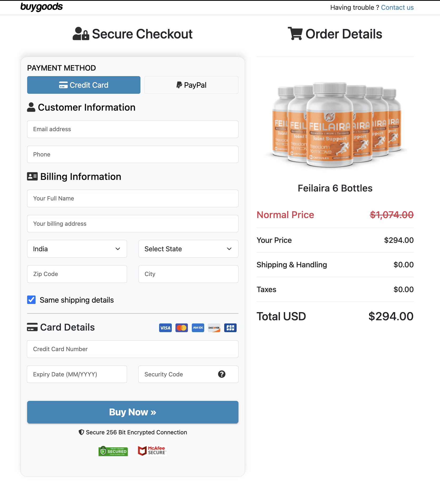 Feilaira Feilaira Order Page